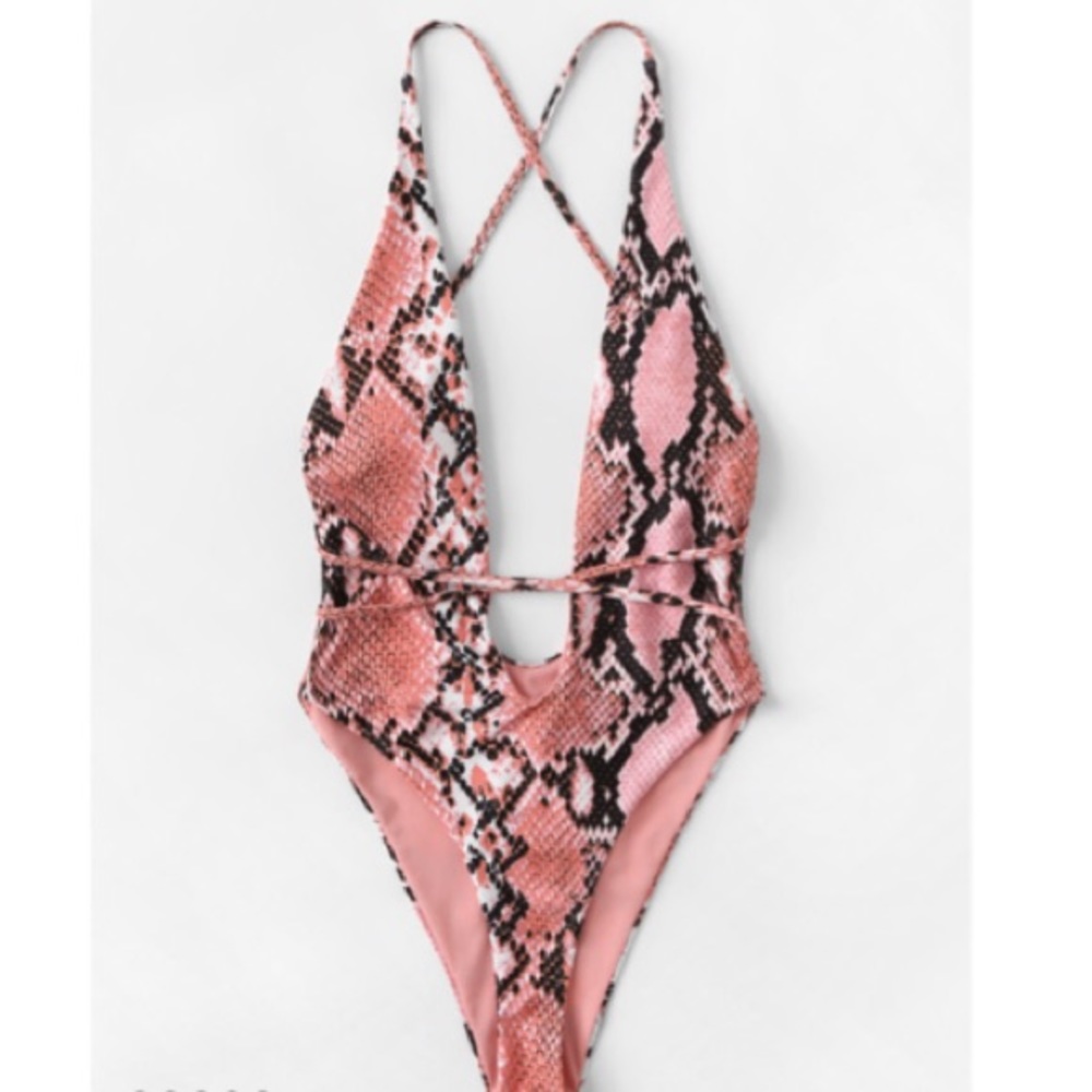 Snakeskin One Piece Swimsuit - Picture 2 of 4